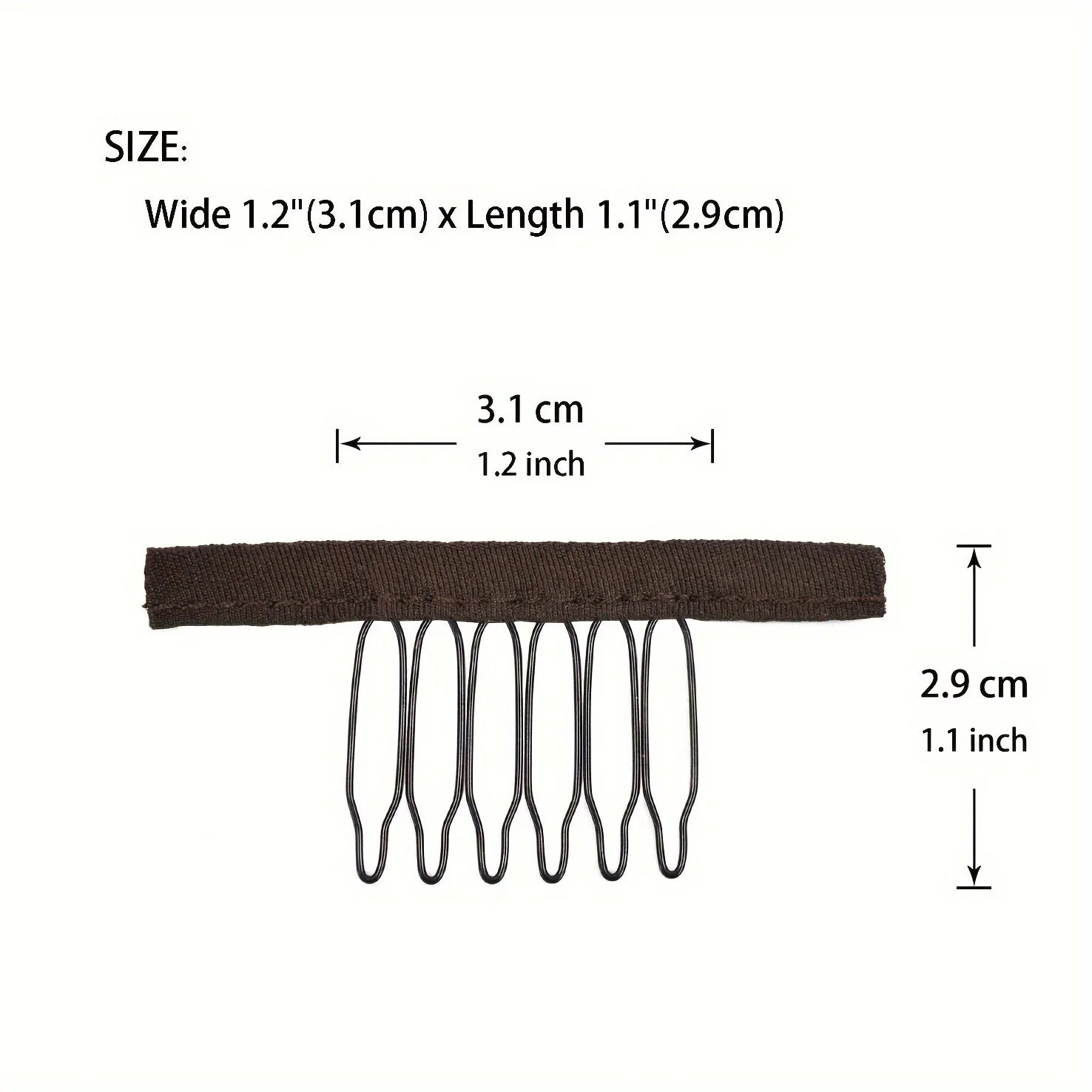 10/20/50Pcs Wig Combs to Secure Wig 6-Teeth Wig Comb Wig Clips with Cloth for Making Wig Caps Steel Material Clips Combs Forhair
